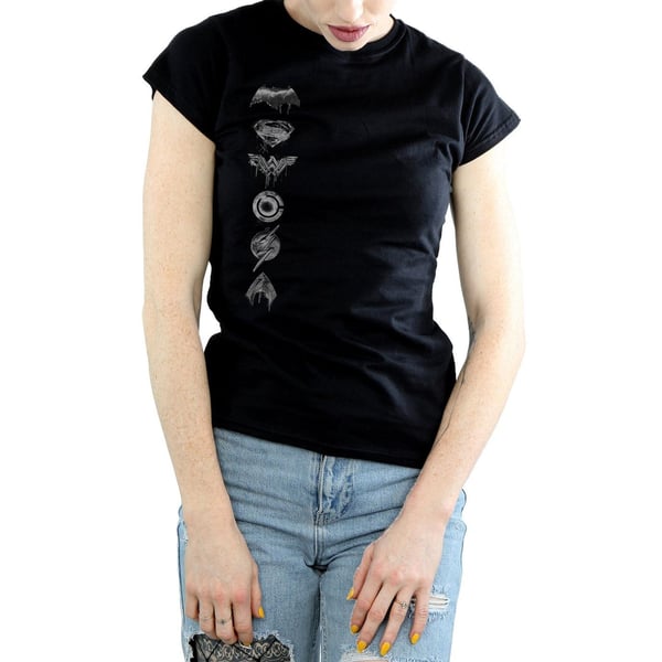 Justice League Womens/Ladies Spray Logo Cotton T-Shirt