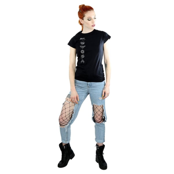 Justice League Womens/Ladies Spray Logo Cotton T-Shirt