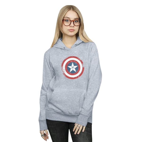 Marvel Womens/Ladies Captain America Civil War Distressed Shield Hoodie