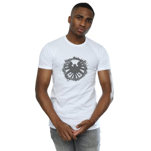 Marvel Mens Agents Of SHIELD Brushed Logo T-Shirt
