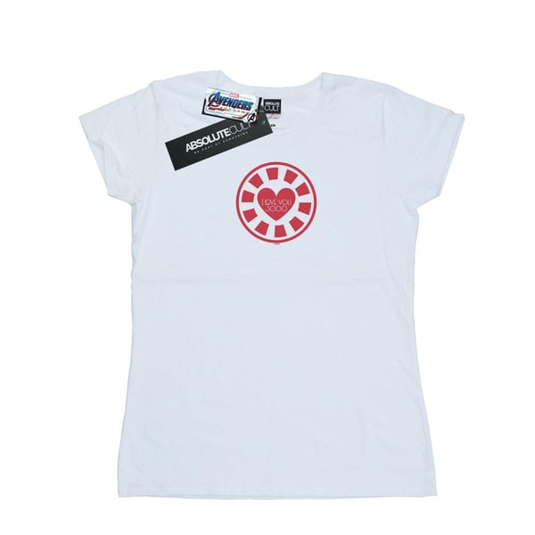 Marvel Womens/Ladies Avengers Endgame I Love You 3000 Tony Stark Heart Cotton T-Shirt