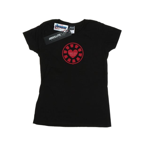 Marvel Womens/Ladies Avengers Endgame I Love You 3000 Tony Stark Heart Cotton T-Shirt