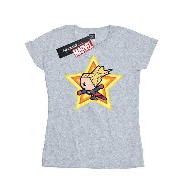 Captain Marvel Womens/Ladies Kawaii Cotton T-Shirt
