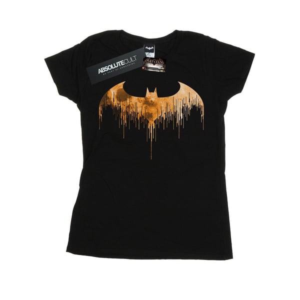 DC Comics Womens/Ladies Batman Arkham Knight Halloween Moon Logo Fill Cotton T-Shirt