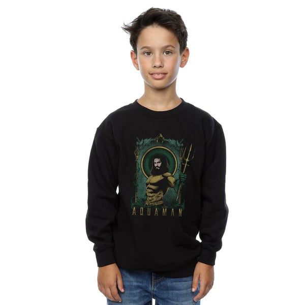 DC Comics Boys Aquaman Framed Trident Sweatshirt