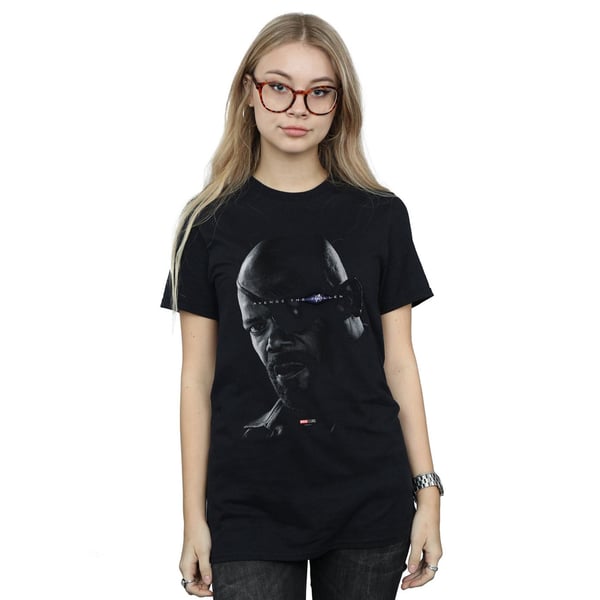 Marvel Womens/Ladies Avengers Endgame Avenge The Fallen Nick Fury Cotton Boyfriend T-Shirt
