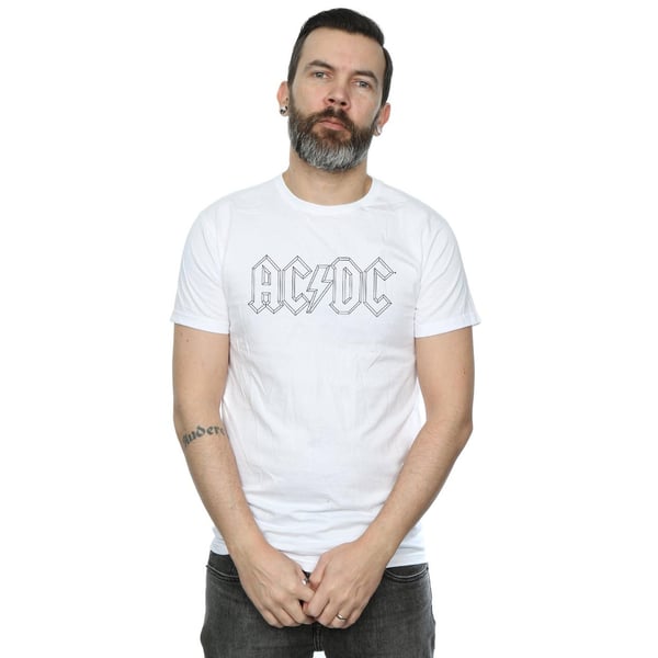 AC/DC Miesten Musta Outline Logo T-paita