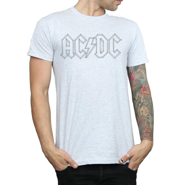 AC/DC Miesten Musta Outline Logo T-paita