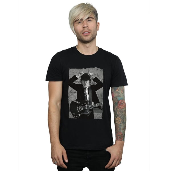 AC/DC Mens Angus Young Distressed Photo T-Shirt