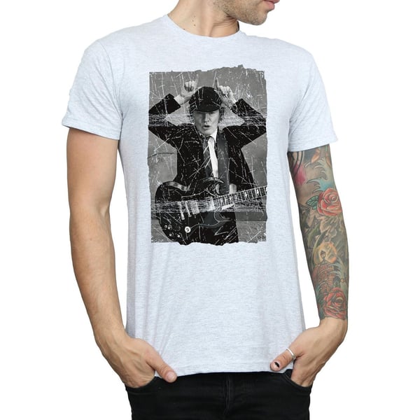 AC/DC Mens Angus Young Distressed Photo T-Shirt