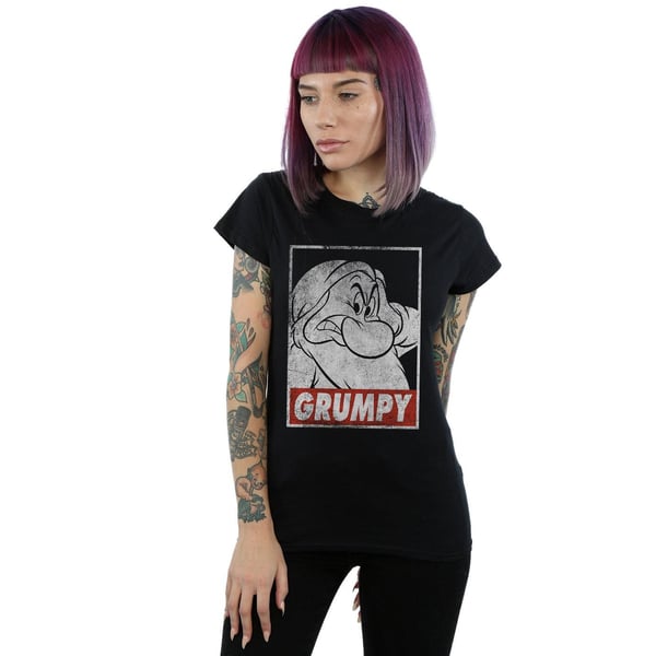 Snow White And The Seven Dwarfs Womens/Ladies Grumpy Poster Cotton T-Shirt