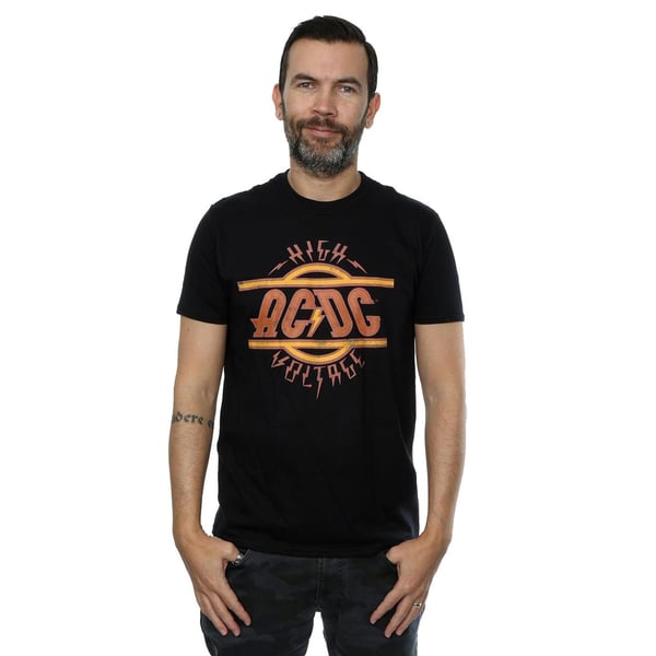 AC/DC Miesten High Voltage Distressed Logo T-paita