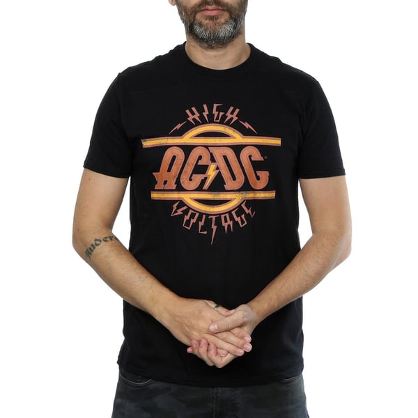 AC/DC Miesten High Voltage Distressed Logo T-paita