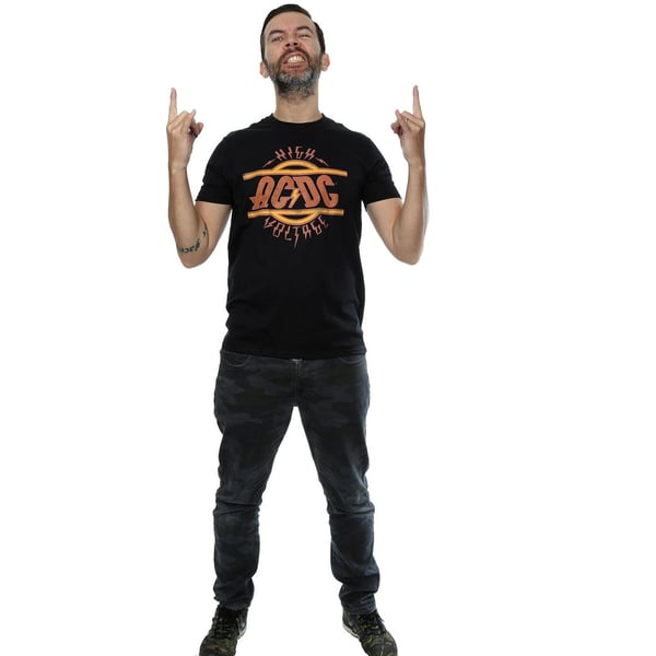 AC/DC Miesten High Voltage Distressed Logo T-paita
