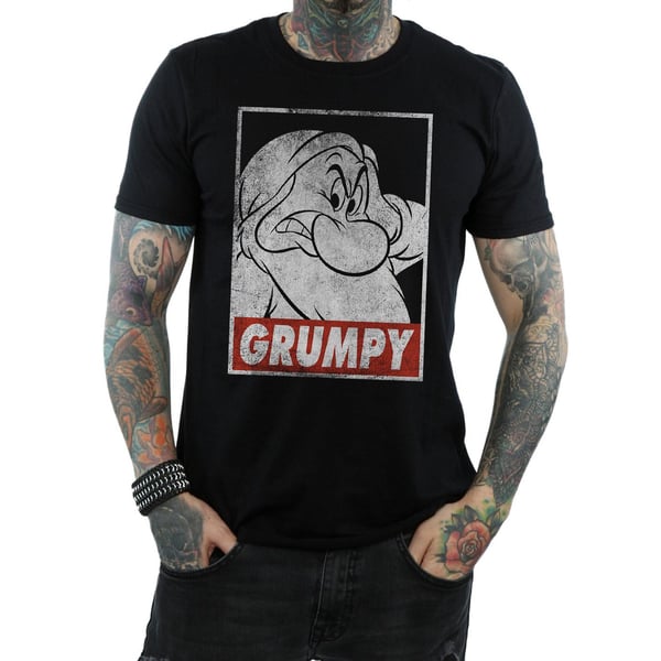 Snow White And The Seven Dwarfs Mens Grumpy Poster Cotton T-Shirt