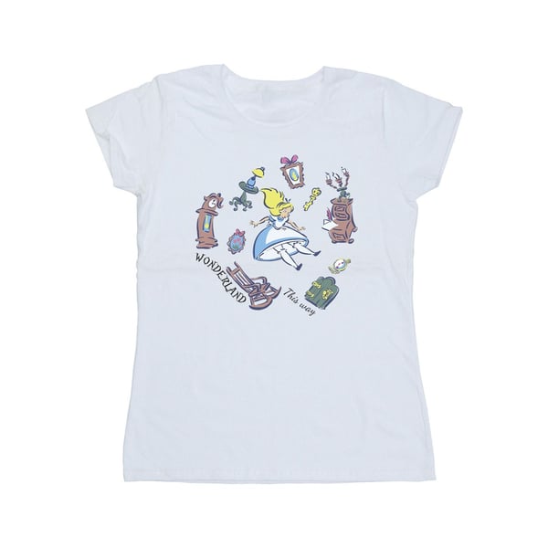 Disney Dam/Dam Alice i Underlandet Fallande T-shirt i Bomull