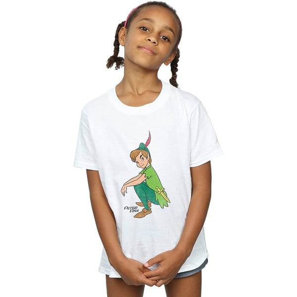 Peter Pan tyttöjen klassinen puuvillainen T-paita