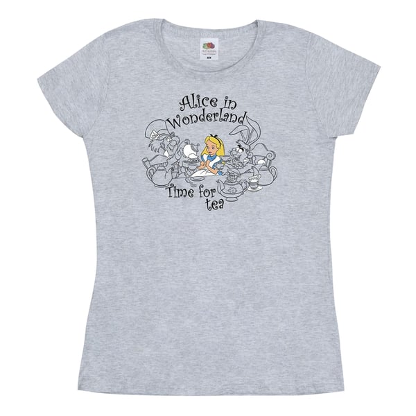 Disney Dam/Dam Alice i Underlandet Dags för Te T-shirt i Bomull