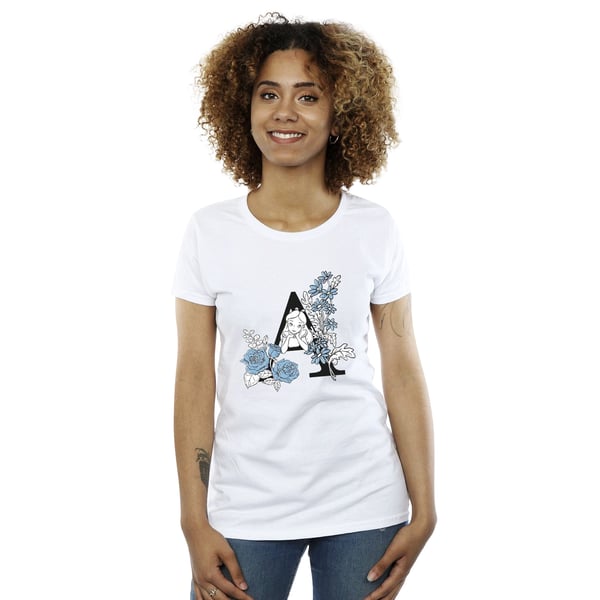 Disney Womens/Ladies Alice In Wonderland Letter A Cotton T-Shirt