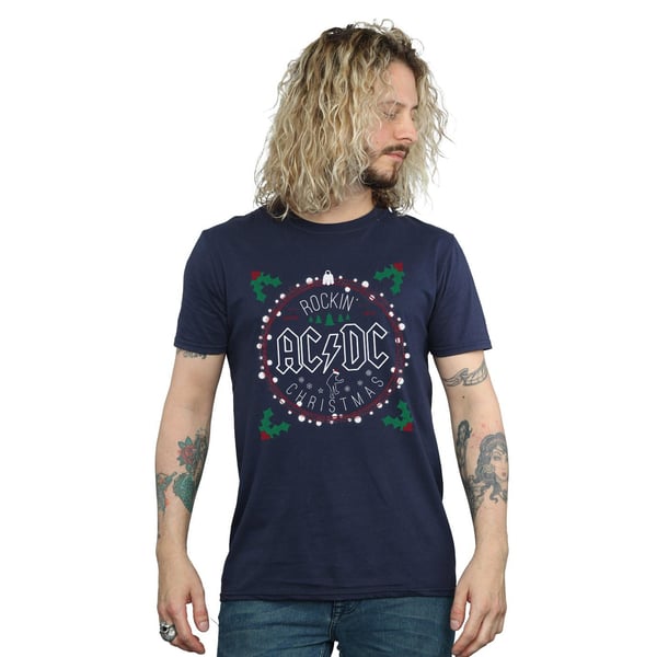 AC/DC Mens Christmas Circle T-Shirt