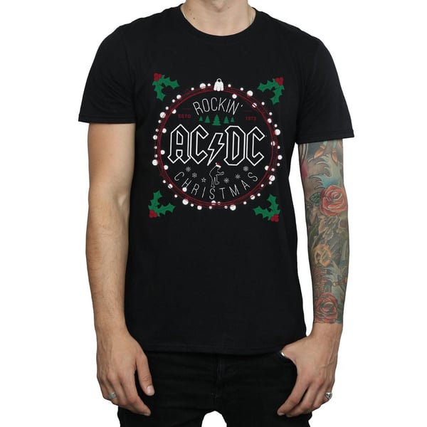 AC/DC Mens Christmas Circle T-Shirt