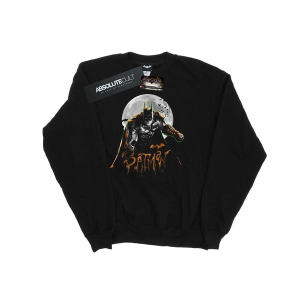 DC Comics Mens Batman Arkham Knight Halloween Moon Sweatshirt