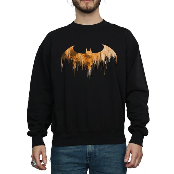 DC Comics Mens Batman Arkham Knight Halloween Moon Logo Fill Sweatshirt