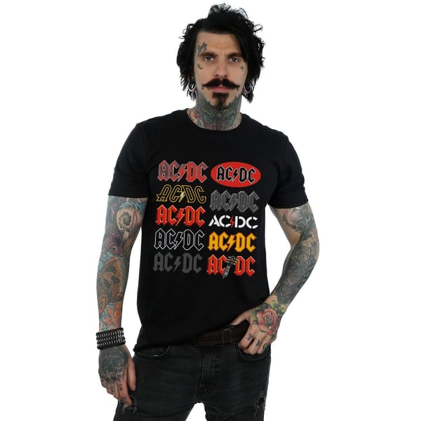 AC/DC Herr T-shirt med flera logotyper
