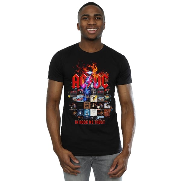 AC/DC Mens In Rock We Trust Album Cover T-Shirt