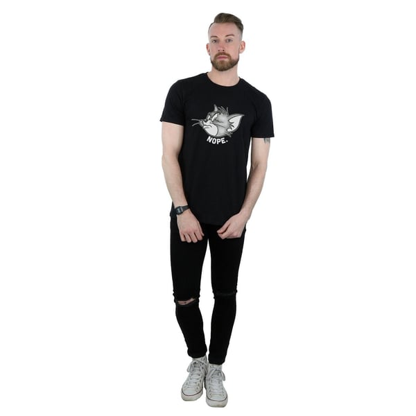 Tom and Jerry Mens Nope Face Cotton T-Shirt