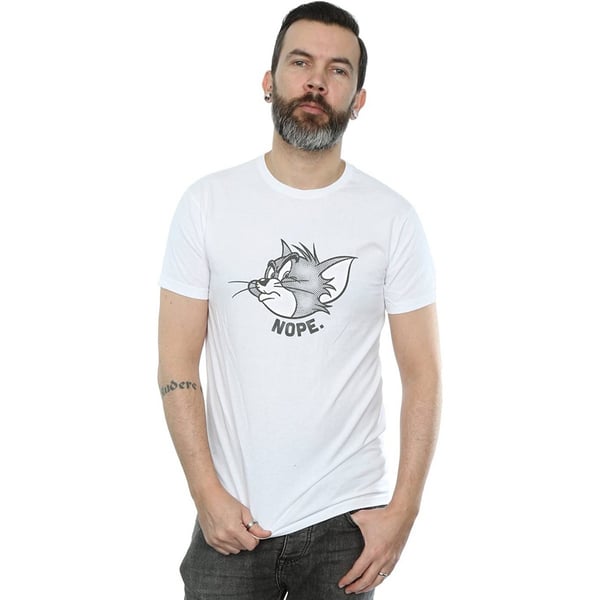 Tom and Jerry Mens Nope Face Cotton T-Shirt