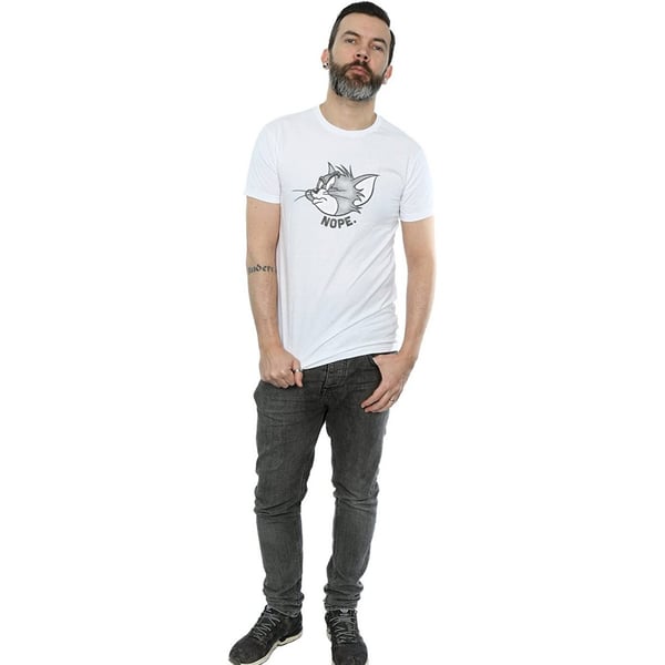 Tom and Jerry Mens Nope Face Cotton T-Shirt