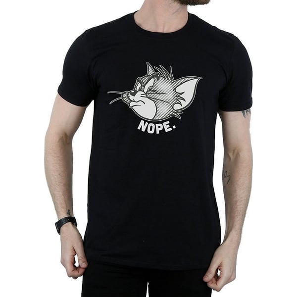 Tom and Jerry Mens Nope Face Cotton T-Shirt