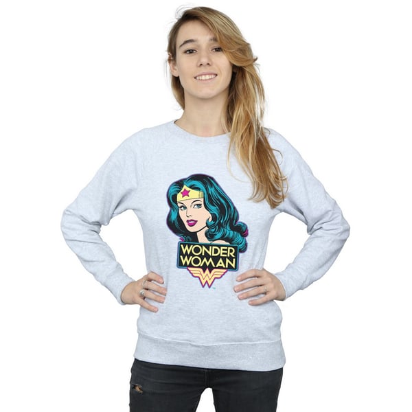 Wonder Woman Womens/Ladies Head Heather Sweatshirt