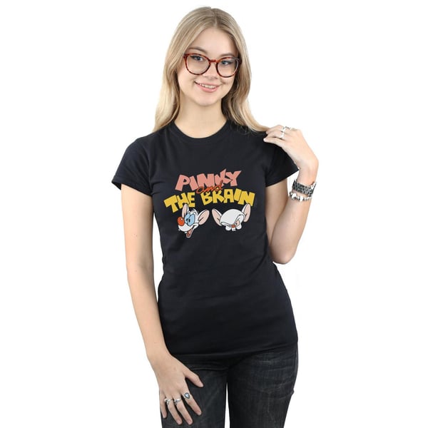 Animaniacs Womens/Ladies Pinky And The Brain Heads Cotton T-Shirt