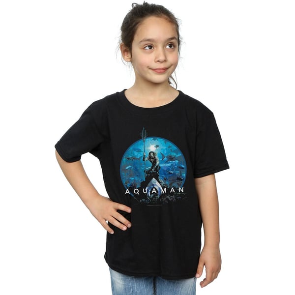 DC Comics Girls Aquaman Circle Poster Cotton T-Shirt