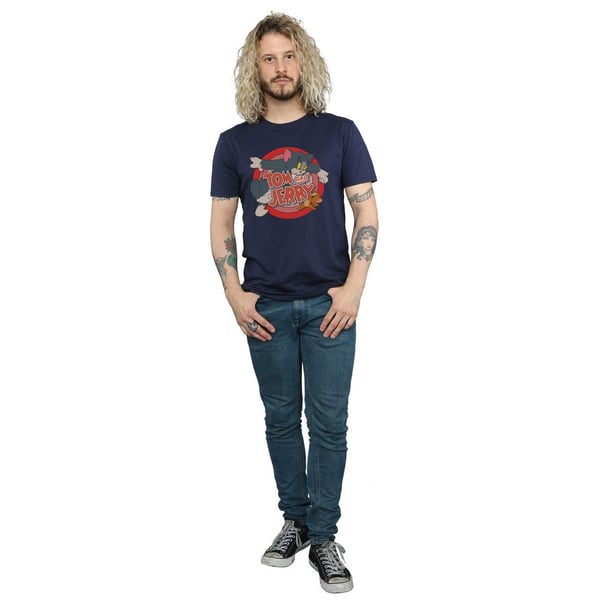 Tom and Jerry Mens Catch Cotton T-Shirt