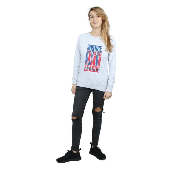 DC Comics Womens/Ladies Justice League Movie Team Flag Sweatshirt