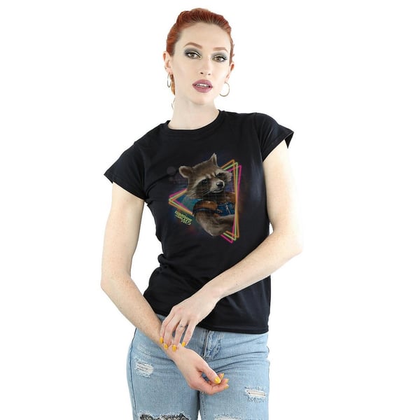 Guardians Of The Galaxy Womens/Ladies Rocket Raccoon Neon Cotton T-Shirt