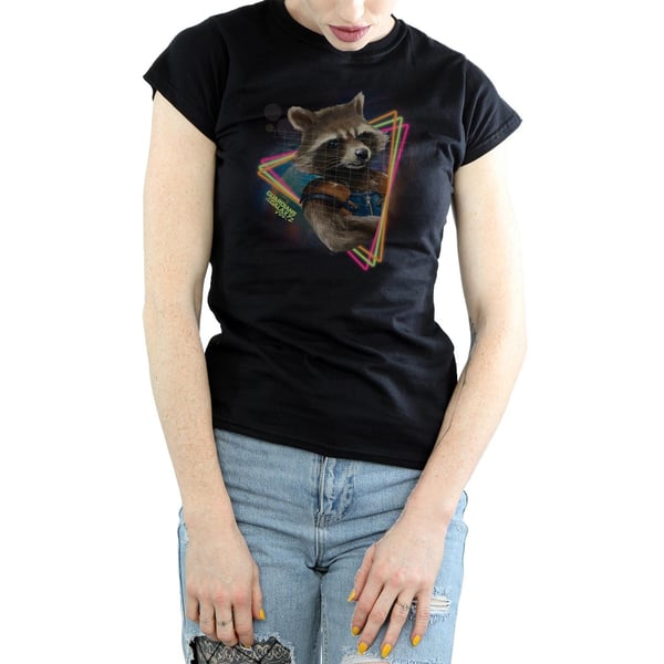 Guardians Of The Galaxy Womens/Ladies Rocket Raccoon Neon Cotton T-Shirt