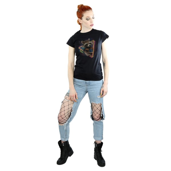 Guardians Of The Galaxy Womens/Ladies Rocket Raccoon Neon Cotton T-Shirt