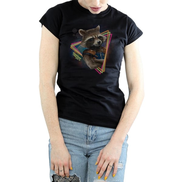 Guardians Of The Galaxy Womens/Ladies Rocket Raccoon Neon Cotton T-Shirt