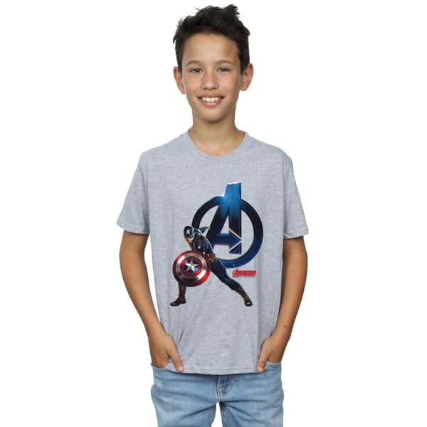Marvel Boys Captain America Pose T-paita