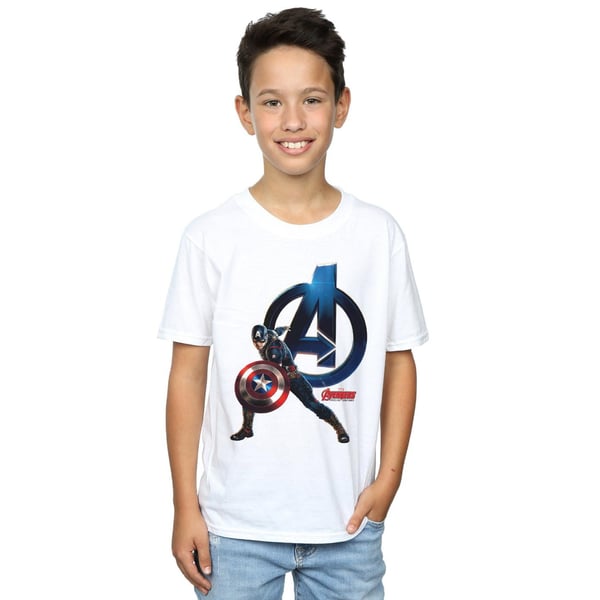 Marvel Boys Captain America Pose T-paita