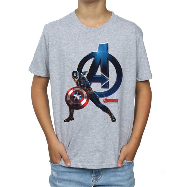 Marvel Boys Captain America Pose T-paita