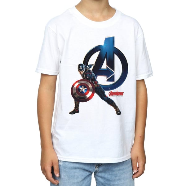 Marvel Boys Captain America Pose T-paita
