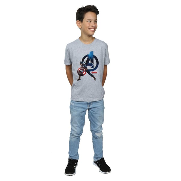 Marvel Boys Captain America Pose T-paita