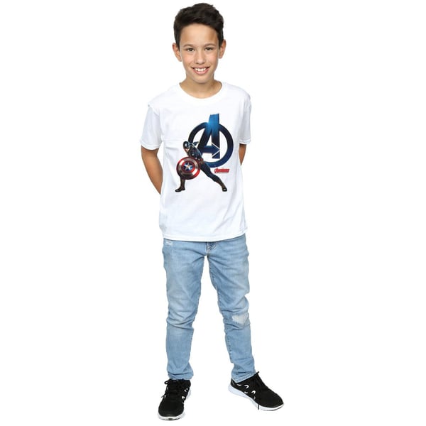 Marvel Boys Captain America Pose T-paita