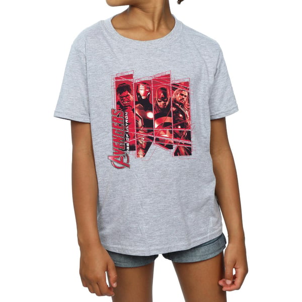 Marvel Girls Avengers Team Collage Cotton T-Shirt