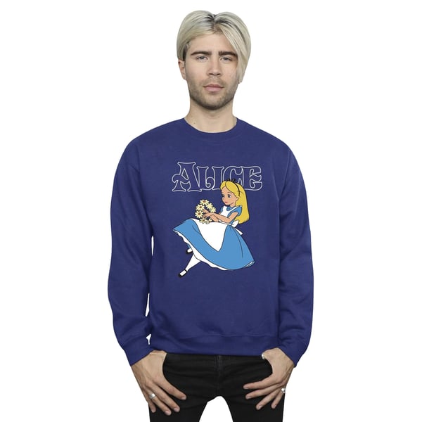 Disney Mens Alice In Wonderland Flowers Sweatshirt